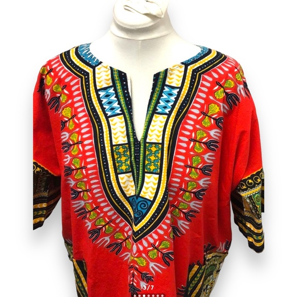 National Sport Shirts by Manhattan Mens Short Sleeve Ethnic Tunic, size L - Picture 2 of 11